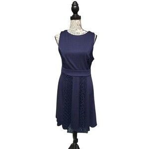 Altar’d State Embroidered Dress Gorgeous Navy Size Large Sleeveless City‎ Casual